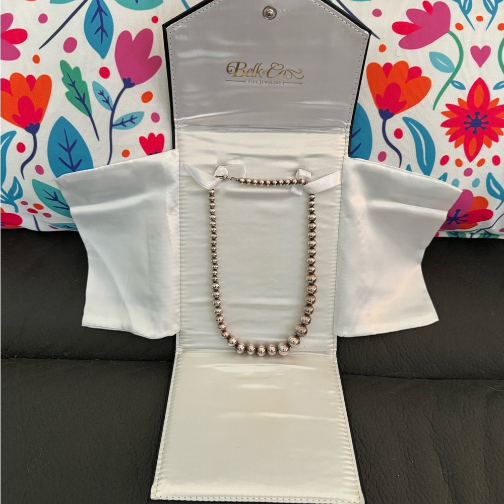 Sterling Silver Bead Necklace - Picture 4 of 6